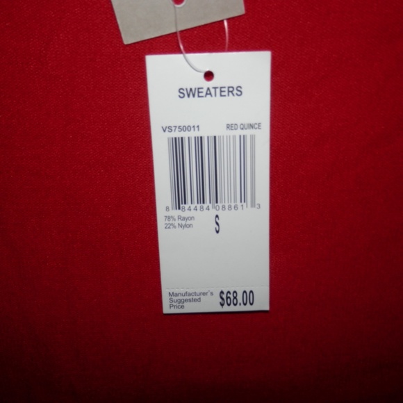 NEW Joan Vass Women Small Red Cardigan Sweater Top - Picture 8 of 8